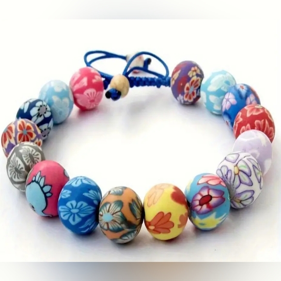 Boho Clay Beaded Bracelet - Picture 1 of 2